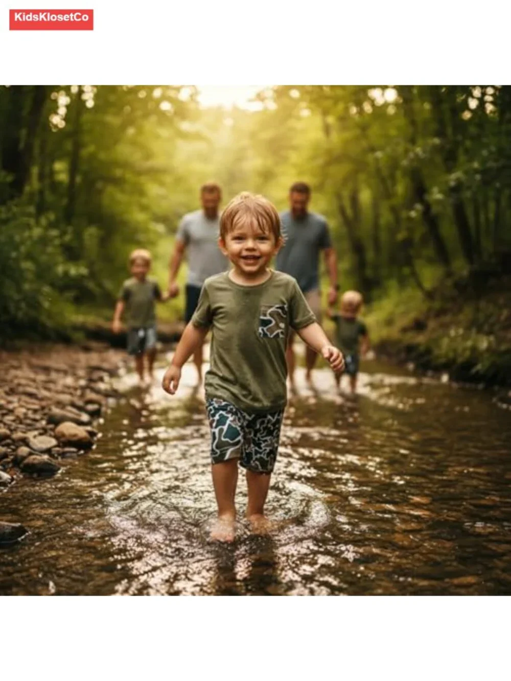 Toddler Boy Camo Duck Embroidery T-Shirt and Shorts Set
